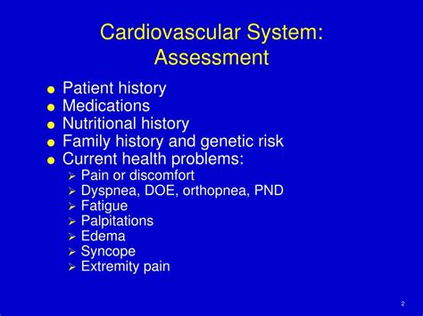 Ppt Assessment Of The Cardiovascular System Powerpoint Presentation