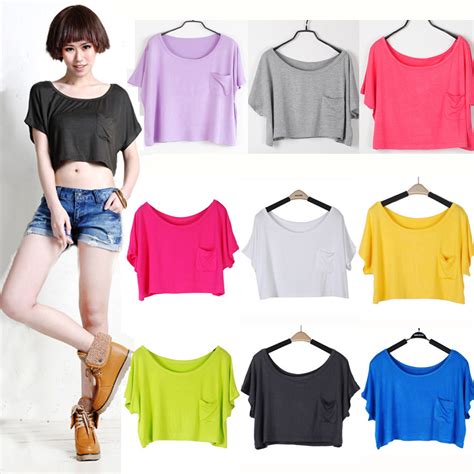 Mt88 Women Short Sleeve Pocket Sweet Lose Exposed Belly Tops Sexy Coat