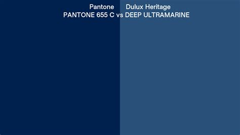 Pantone 655 C Vs Dulux Heritage Deep Ultramarine Side By Side Comparison