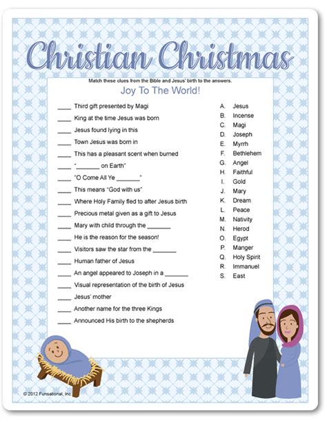 Printable Christian Christmas Christmas Games For