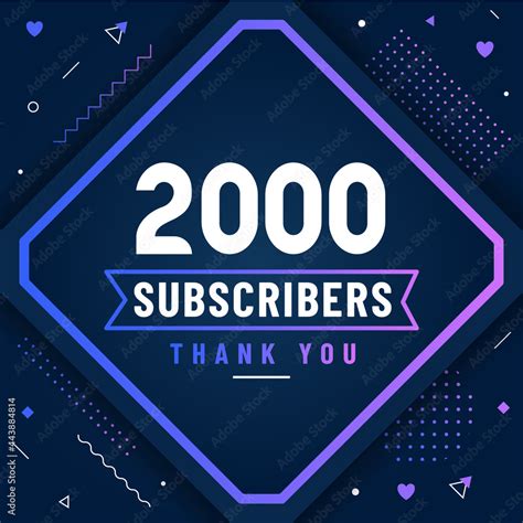 Thank You 2000 Subscribers 2k Subscribers Celebration Modern Colorful