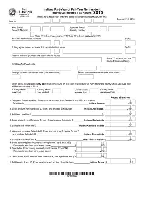 Top 171 Indiana Income Tax Forms And Templates Free To Download In Pdf Format