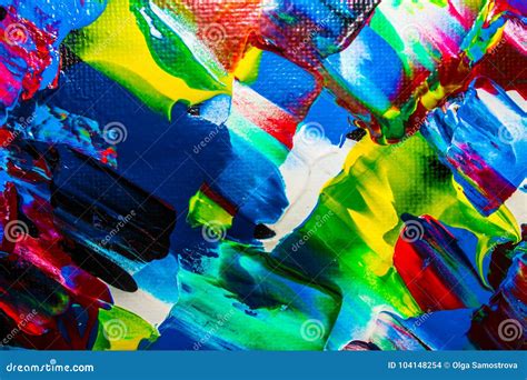 Oil Painting Abstraction Bright Colors Background Stock Photo