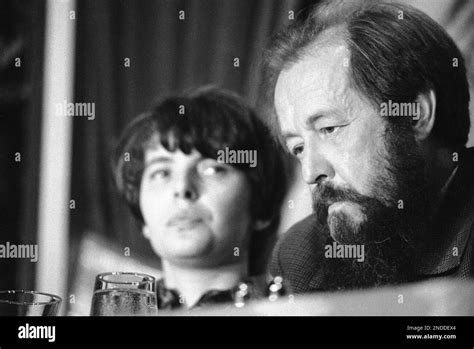 Soviet Author Alexander Solzhenitsyn And His Wife Natalia Seated At