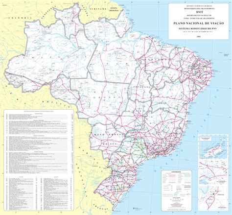 Brazil Large Scale Road Map South America
