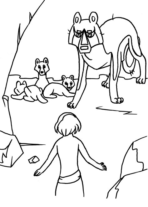 Five easter eggs in grass. Mowgli coloring pages to download and print for free