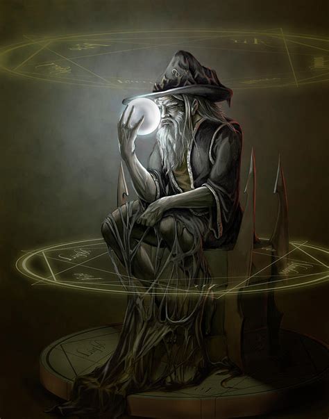 Thinker Wizard Painting By Mgl Meiklejohn Graphics Licensing Fine Art