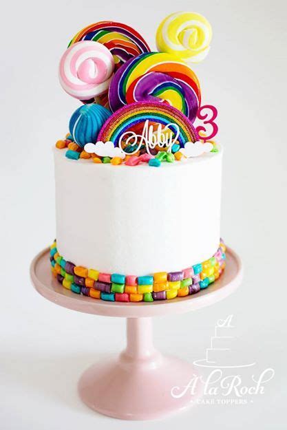 Rainbow Lollipop Cake Rainbow And Name Topper From Mfacebook