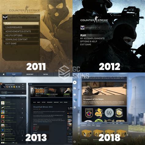 How The Main Csgo Menu Was Changing From The Year To Year Rcsgo
