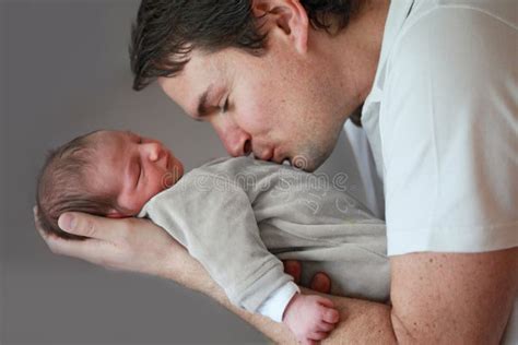 Dad With Newborn Son Stock Photo Image Of Closeup Relaxed 19951704