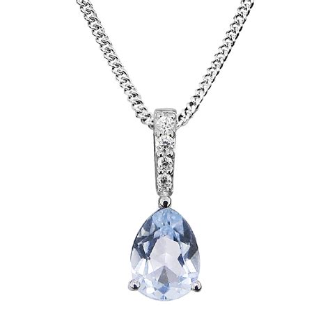 Grace And Co Hope Bette Silver Cz And Blue Topaz Teardrop Pendant Necklace