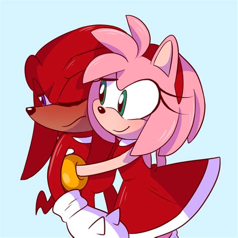Knuckles And Amy Redraw By Sp Rings On Deviantart