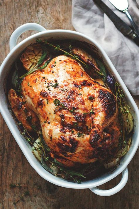 This recipe uses fresh rosemary but fresh thyme would work great as well. Mayonnaise Roasted Whole Chicken Recipe — Eatwell101