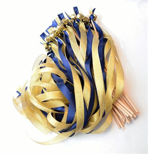 Ribbon wands are waved by wedding guests as the bride and groom exit the ceremony and/or the reception. 100 Wedding Metallic Ribbon Bell Wands ~ Divinity Braid ...