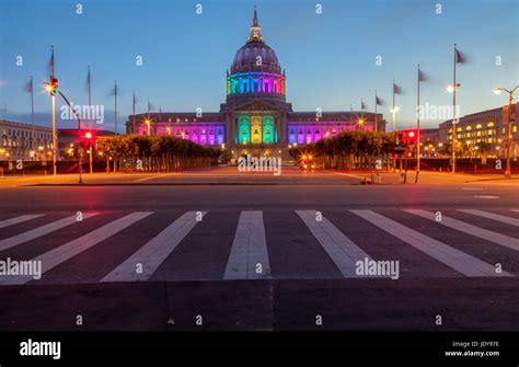 San Francisco City Hall Lights Up To Celebrate The Lgbtq Pride Month In