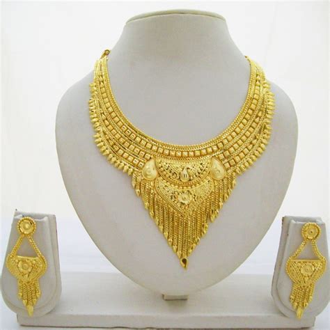 Indian Gold Plated Choker Necklace Earring Set Bollywood Fashion Jewelry