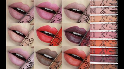 Kylie Lip Kits Swatches Exact Dupes For All 9 Matte Shades Youtube