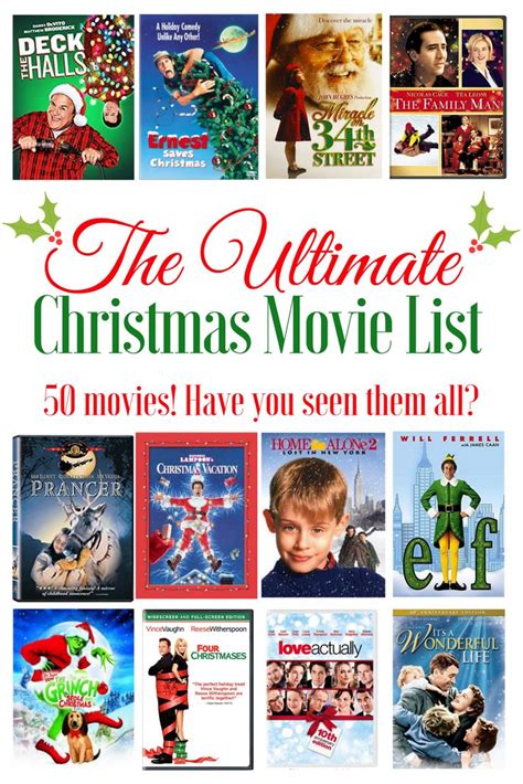 The Ultimate Christmas Movie List Free Printable How Many Have You