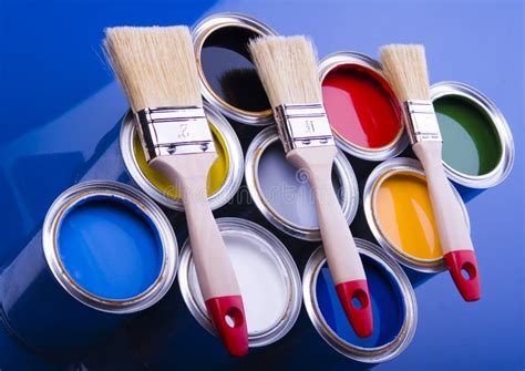 Paint Brush And Cans Stock Photo Image Of Curve Decorating 2352126