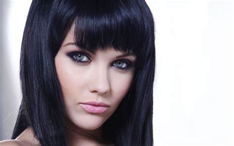 Wallpaper Face Model Eyes Long Hair Brunette Singer Black Hair Bangs Nose Head
