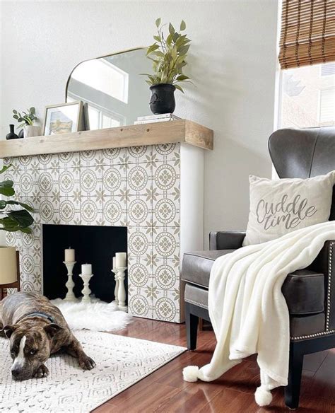 Pin On Stenciled Fireplace Designs