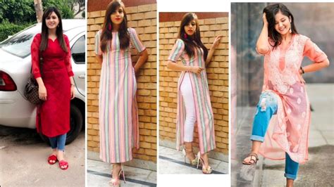 Stylish Kurti With Jeans Photography Ideas Latest Kurti Poses For
