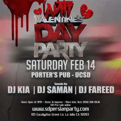 Tickets For Anti Valentines Day Party In La Jolla From Porters Pub