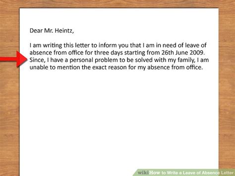 write  leave  absence letter  pictures