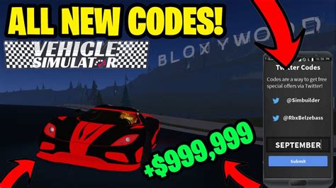 Redeem codes such as these can be entered in the game for the corresponding rewards as described below. Driving Simulator Codes 2020 - *SEASON 3* ALL WORKING CODES in ROBLOX VEHICLE SIMULATOR ...