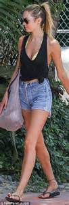 Candice Swanepoel Stops Traffic In Tiny Denim Cutoffs While Crossing