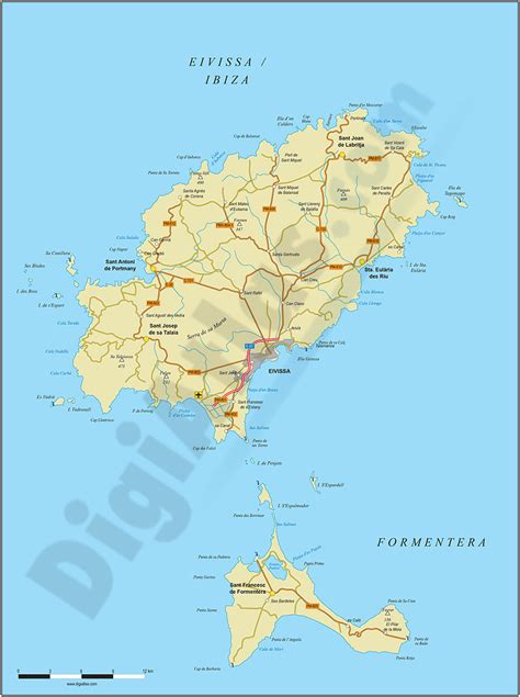 Map Of Ibiza Eivissa Island Balearic Islands