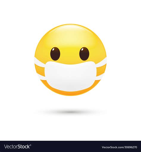 Emoticon With A Medical Mask Premium Royalty Free Vector