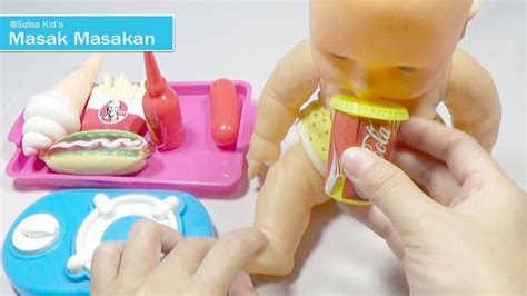 Unboxing Mainan Anak Masak Masakan 💚 Boneka Bayi Lucu 💚 Baby Doll Cook