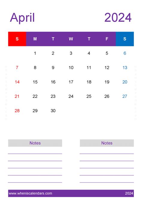 April 2024 Calendar Large Print Monthly Calendar