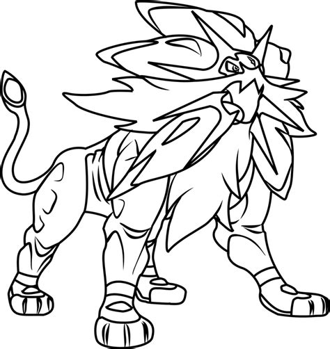 Solgaleo Legend Res Pokemon Coloring Page Free Printable Coloring