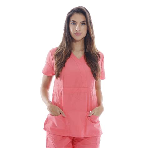 dreamcrest dreamcrest ultra soft women s scrub tops medical scrubs nursing uniforms coral