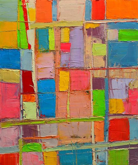 Colorful Spring Mood Abstract Expressionist Composition Painting By