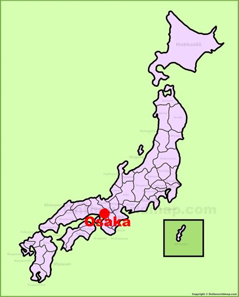 Location map japan in the world map. Osaka location on the Japan Map