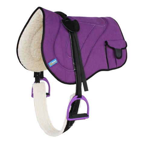 Horse Western Trail Fleece Padded Adjustable Bareback Saddle Pad Purple