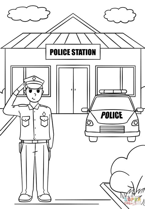 Police Station Coloring Page Free Printable Coloring Pages