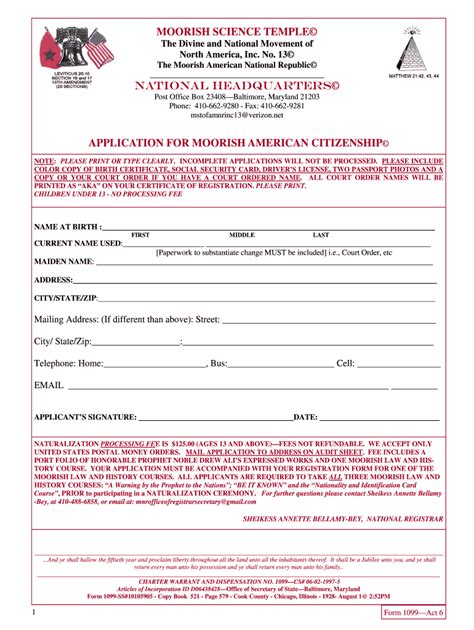 Benefits Of Claiming Moorish Nationality Form Fill Out And Sign