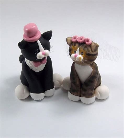 Pretty bride and groom cat and dog acrylic cake toppers couple wedding romantic cake topper for wedding cake decorative accessories. Tuxedo Cat And Tabby Cat, Custom Wedding Cake Topper ...