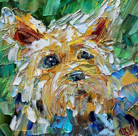Dog Paintingpet Art Dog Portrait Yorkie Terrier Original Oil Palette