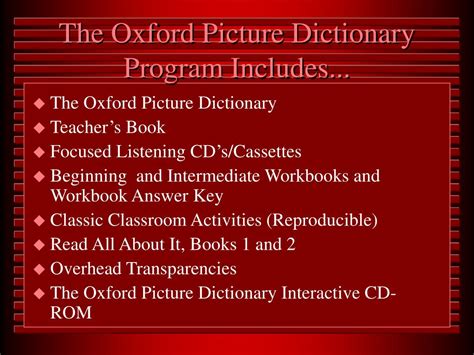 Ppt Using The Oxford Picture Dictionary Program Powerpoint