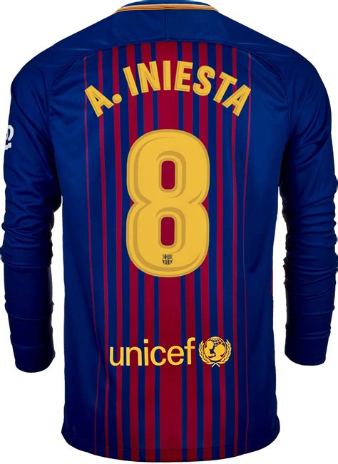 Nike Andres Iniesta Barcelona Ls Home Jersey 2017 18 Soccerpro