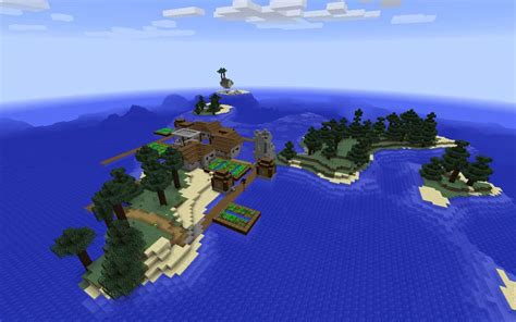 Behind the hill at spawn is a desert temple . Dark Oak Island Village - Minecraft Seed HQ