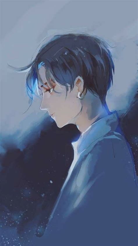 Dark Blue Aesthetic Anime Boy Anime Wallpaper Hd