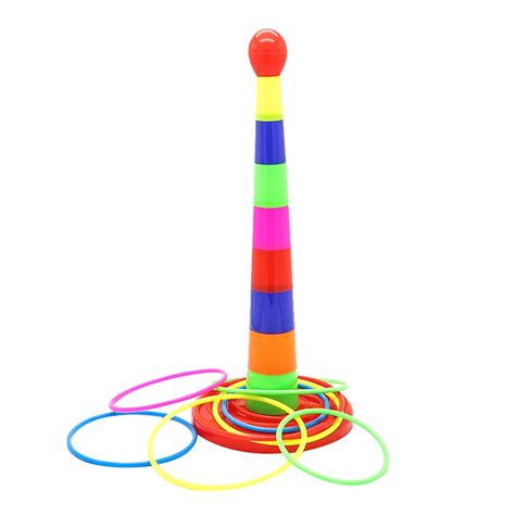 Sports Ring Throwing Toy Colorful Ring Toss Game Set 2 In 1 Toddlers