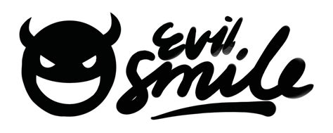 Evil Smile Word Text Illustration Hand Drawn For Sticker And Design