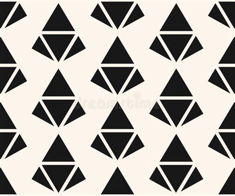Vector Black And White Geometric Seamless Pattern With Diamonds And